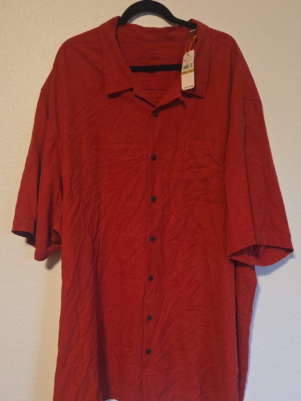 Tommy Bahama Red Short-Sleeve Linen Button-Down Shirt
